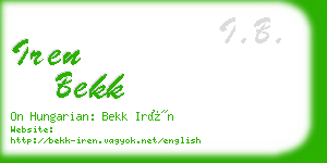 iren bekk business card